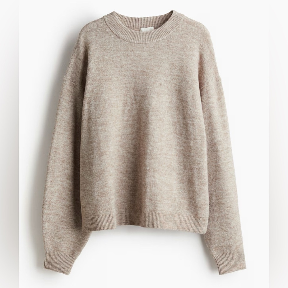 H&M Soft Beige Crew Neck Sweater